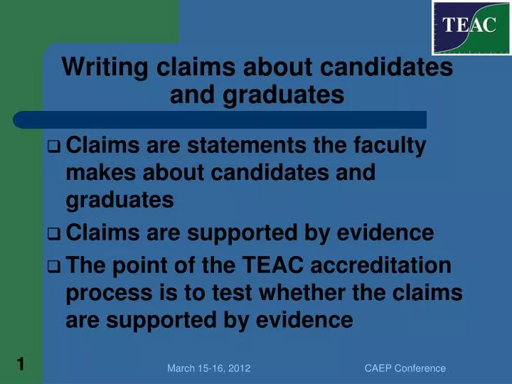 writing claims about candidates and graduates
