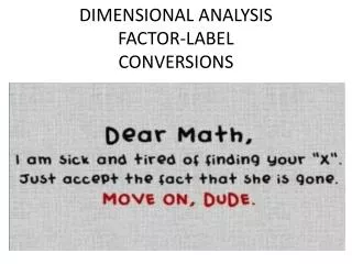 dimensional analysis factor label conversions