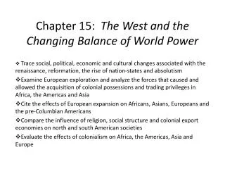 Chapter 15: The West and the Changing Balance of World Power