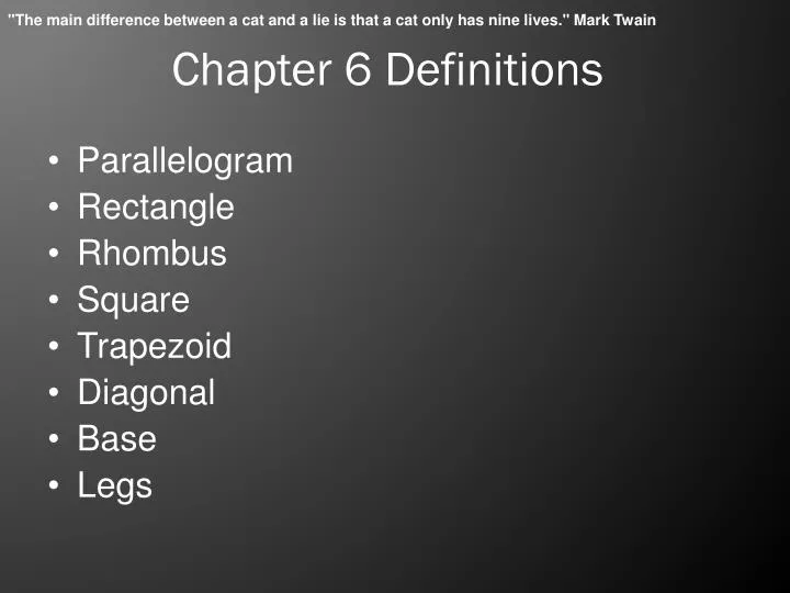 chapter 6 definitions