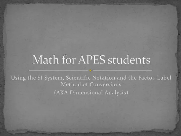 math for apes students