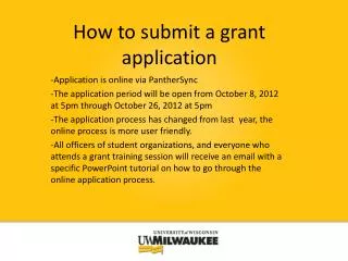 How to submit a grant application