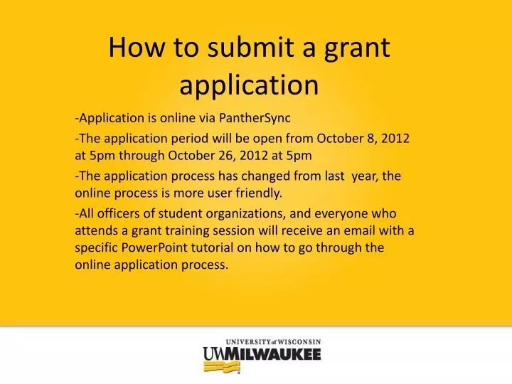 how to submit a grant application