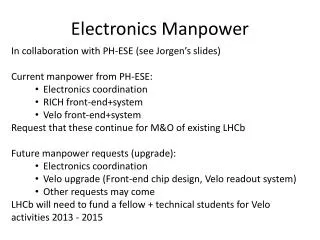 Electronics Manpower