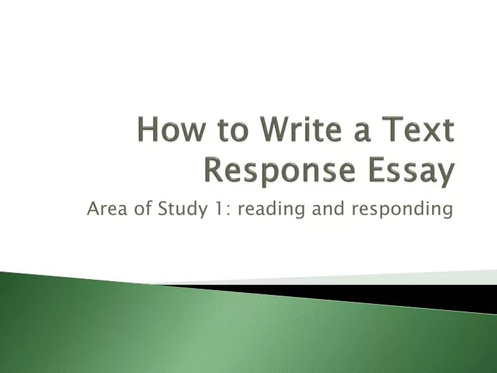 how to write a text response essay