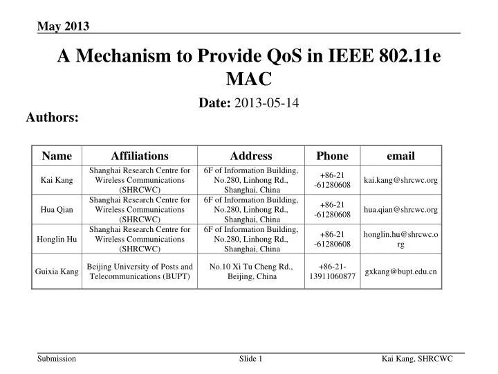 a mechanism to provide qos in ieee 802 11e mac
