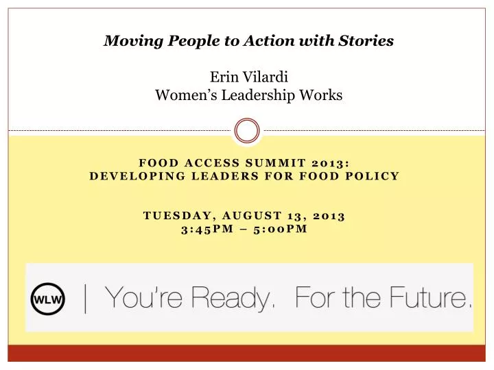 food access summit 2013 developing leaders for food policy tuesday august 13 2013 3 45pm 5 00pm