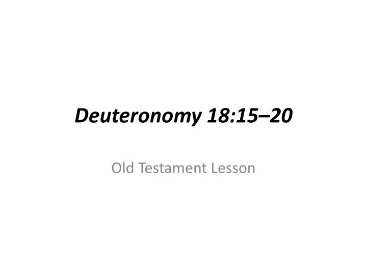 deuteronomy 18 15 20