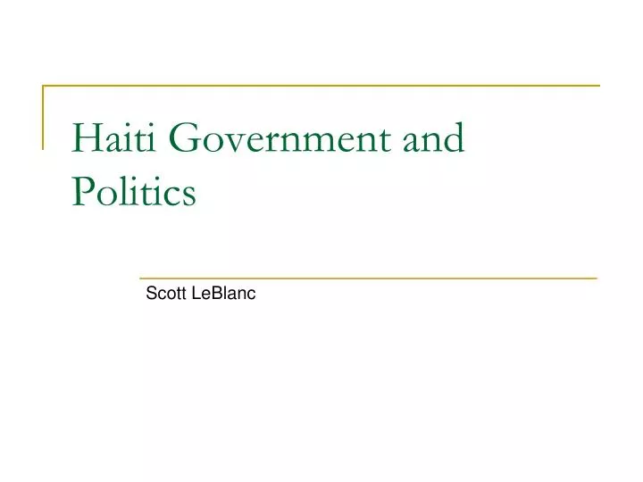 haiti government and politics