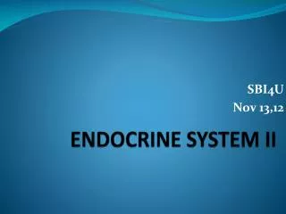 ENDOCRINE SYSTEM II