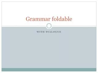 Grammar foldable