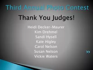 Thank You Judges!