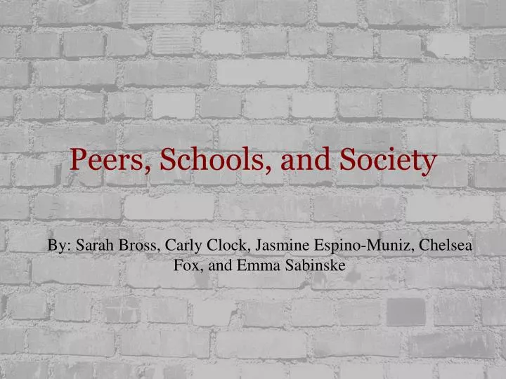 peers schools and society