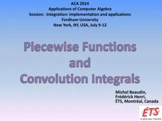 Piecewise Functions and Convolution Integrals