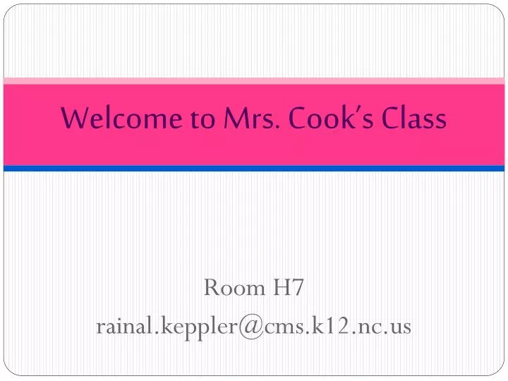 welcome to mrs cook s class
