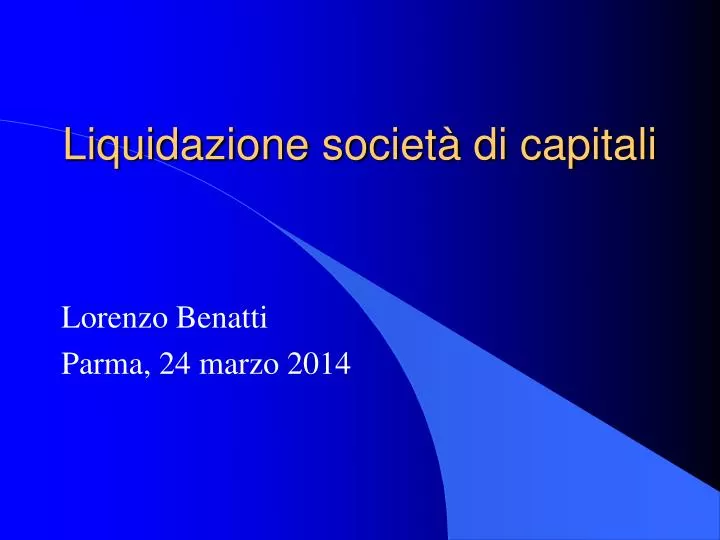 liquidazione societ di capitali