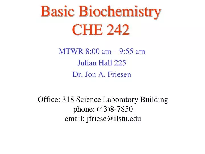 basic biochemistry che 242