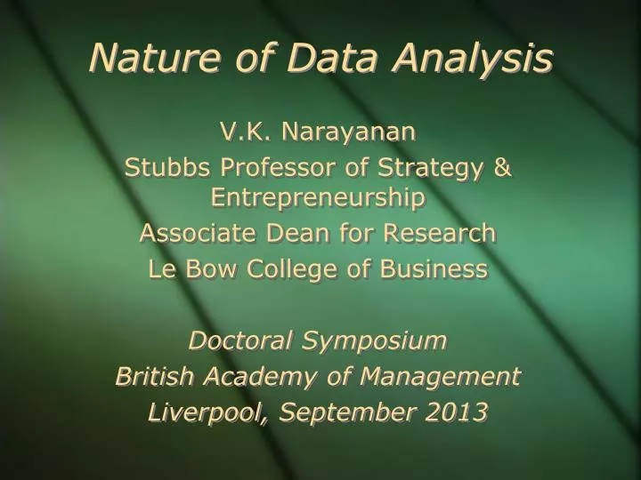 nature of data analysis
