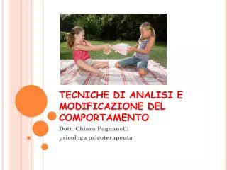 tecniche di analisi e modificazione del comportamento