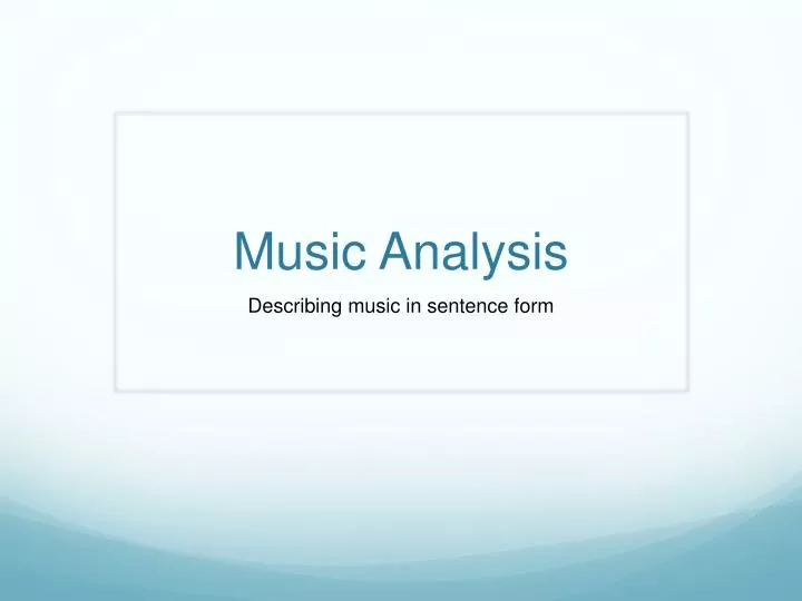 music analysis