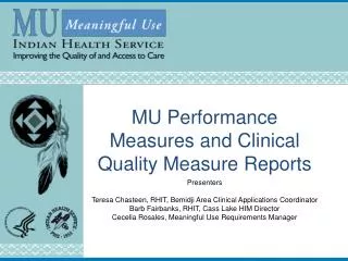 MU Performance Measures and Clinical Quality Measure Reports