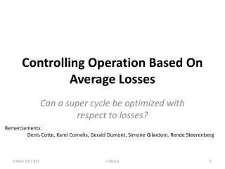 controlling operation based on average losses