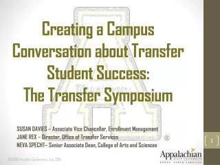 Creating a Campus Conversation about Transfer Student Success: The Transfer Symposium