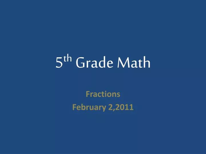 5 th grade math