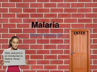 Hello, welcome to an introduction to Malaria. Please enter.