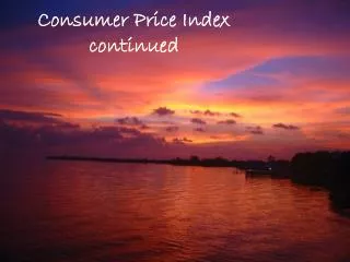 Consumer Price Index continued