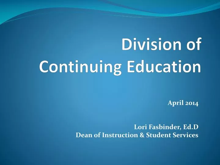 division of continuing education