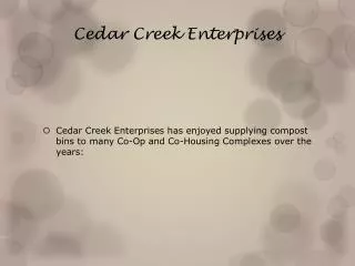 Cedar Creek Enterprises