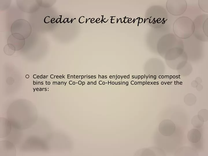 cedar creek enterprises