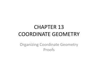 CHAPTER 13 COORDINATE GEOMETRY