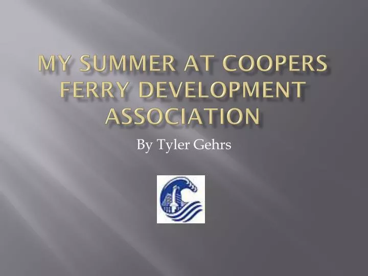 my summer at coopers ferry development association