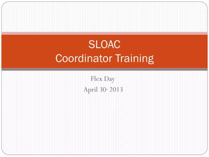 sloac coordinator training