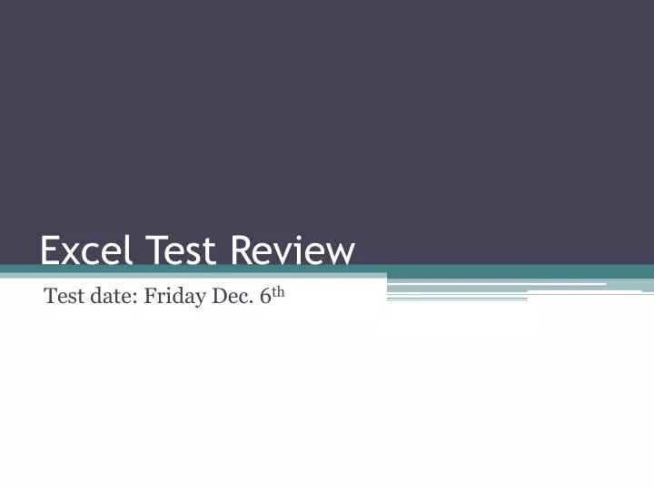 excel test review