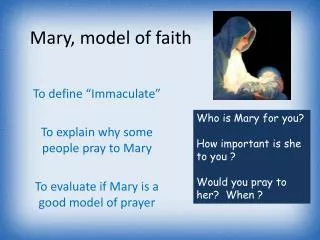 Mary, model of faith