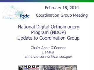 National Digital Orthoimagery Program (NDOP) Update to Coordination Group