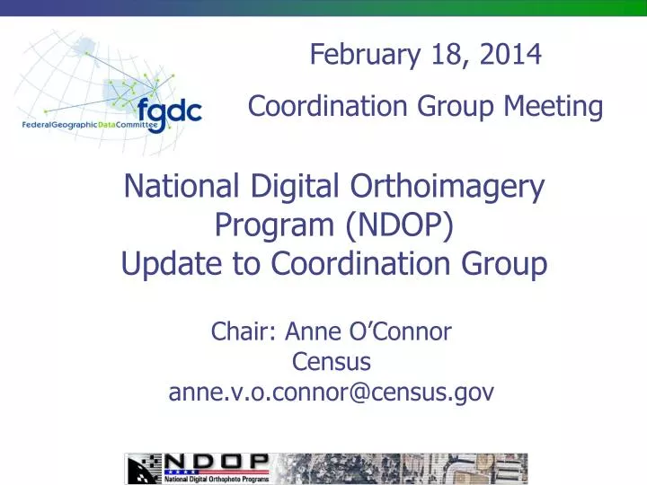 national digital orthoimagery program ndop update to coordination group