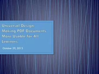 Universal Design: Making PDF Documents More Usable for All Learners