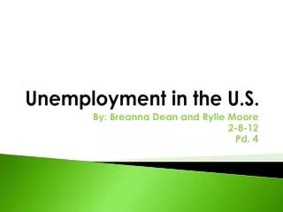 Unemployment in the U.S.
