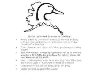 Ducks Unlimited Banquet in Cold Bay
