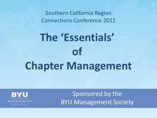 Sponsored by the BYU Management Society