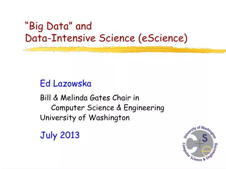 big data and data intensive science escience