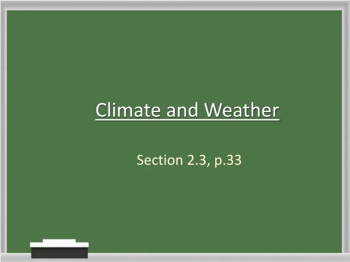 climate and weather