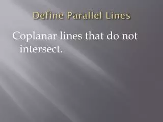 Define Parallel Lines