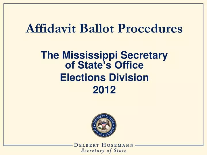 affidavit ballot procedures