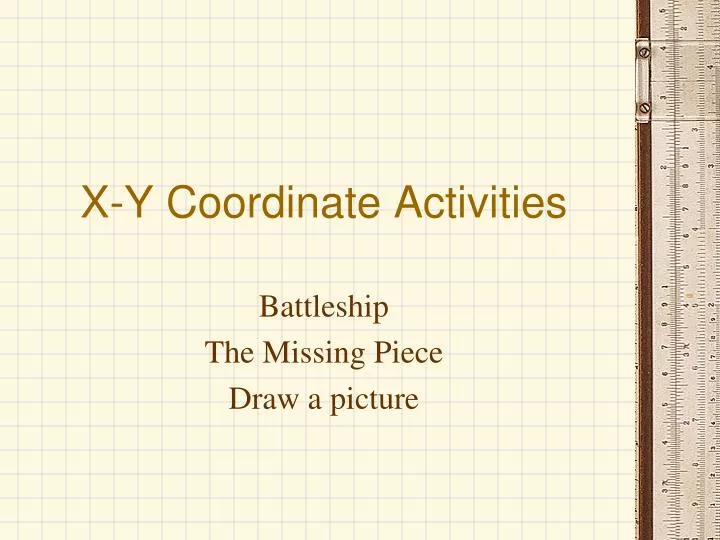 x y coordinate activities