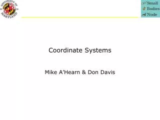 Coordinate Systems